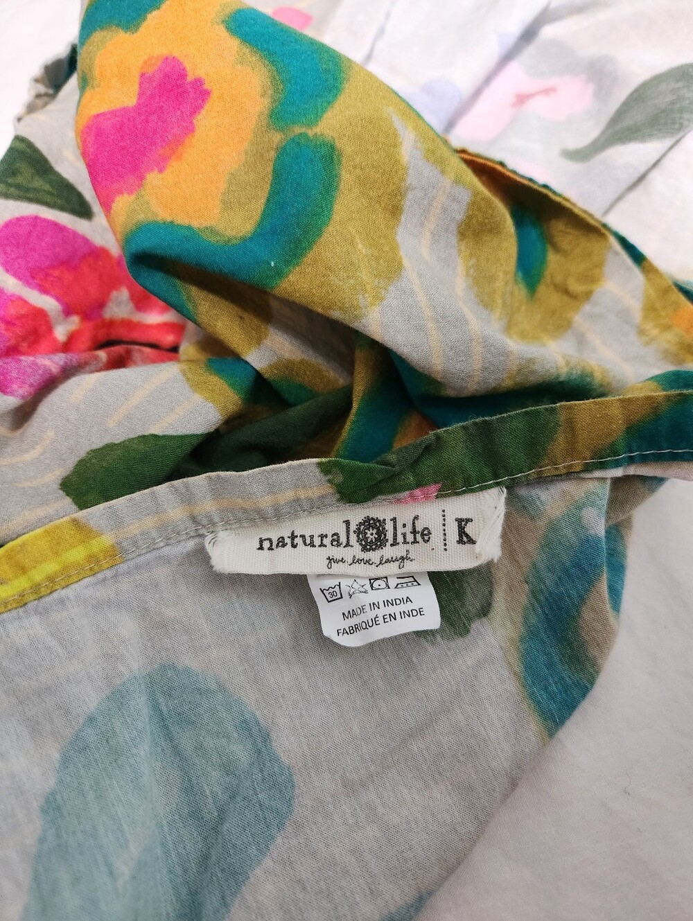 Natural Life King Size Floral Print Cotton Mix & Match Flat Sheet - Picture 4 of 6